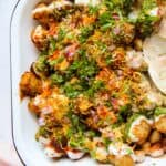 Tater Tots Chaat in a platter