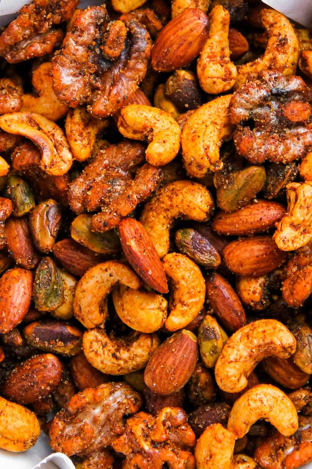 close up photo of roasted masala nuts