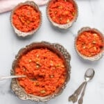 gajar ka halwa in silver bowls