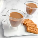 masala chai served with biscuits