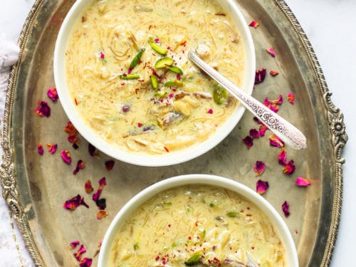 Sheer Khurma in 2 white bowls