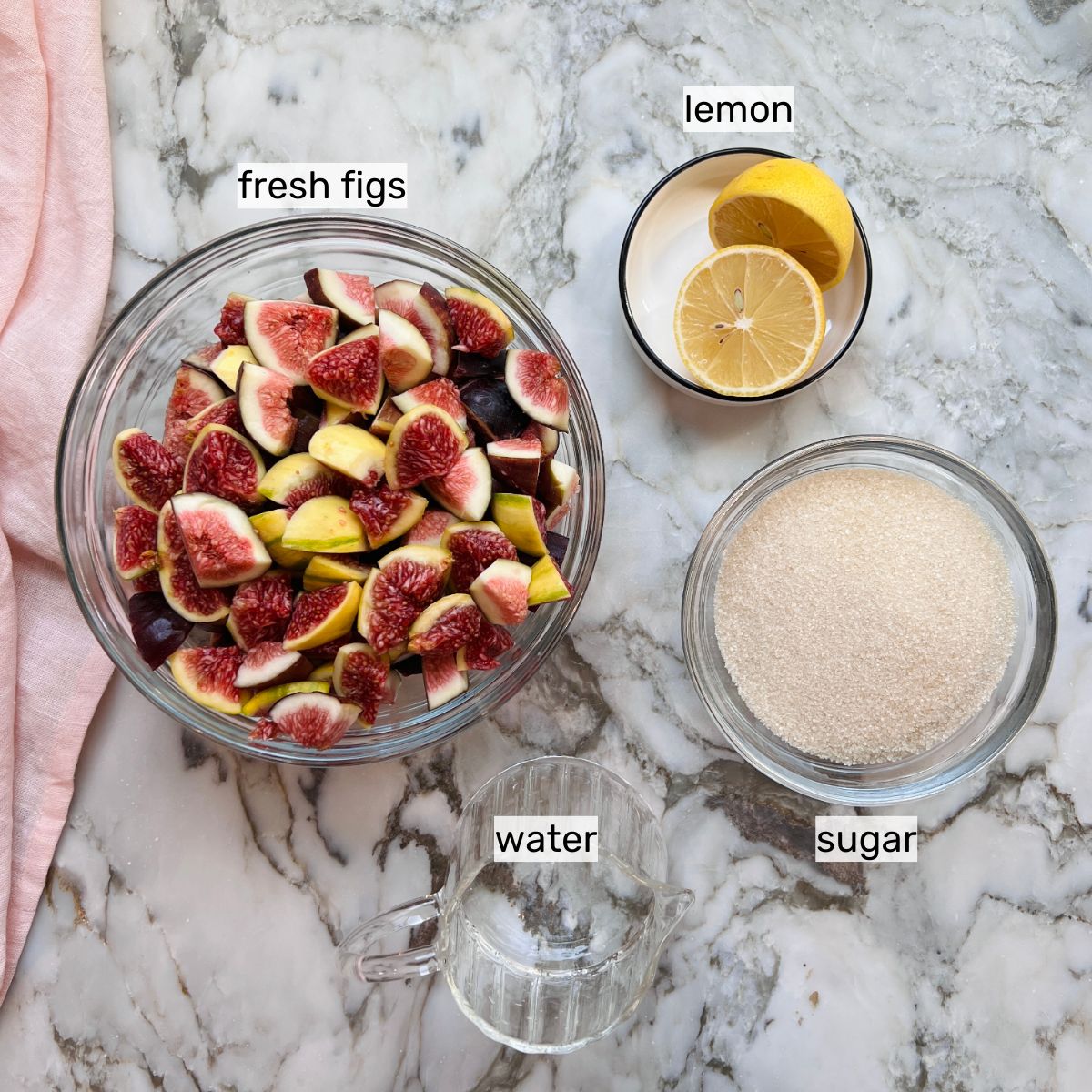 ingredients to make fig jam 